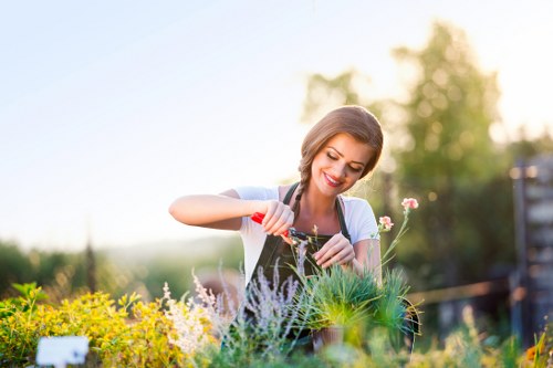 Operative inspecting a lawn mid-service