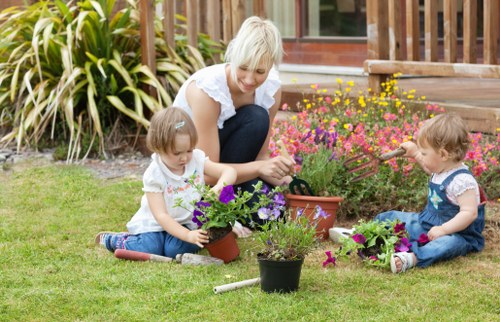Photograph showing lawn edging and grass clippings